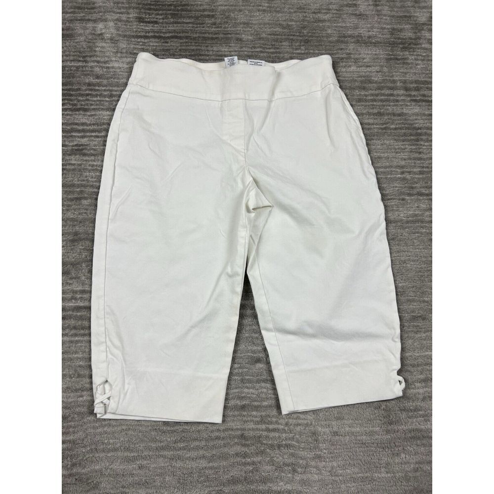 Ruby Rd Pants Womens 12P White Pull On Rayon Blend Capri
